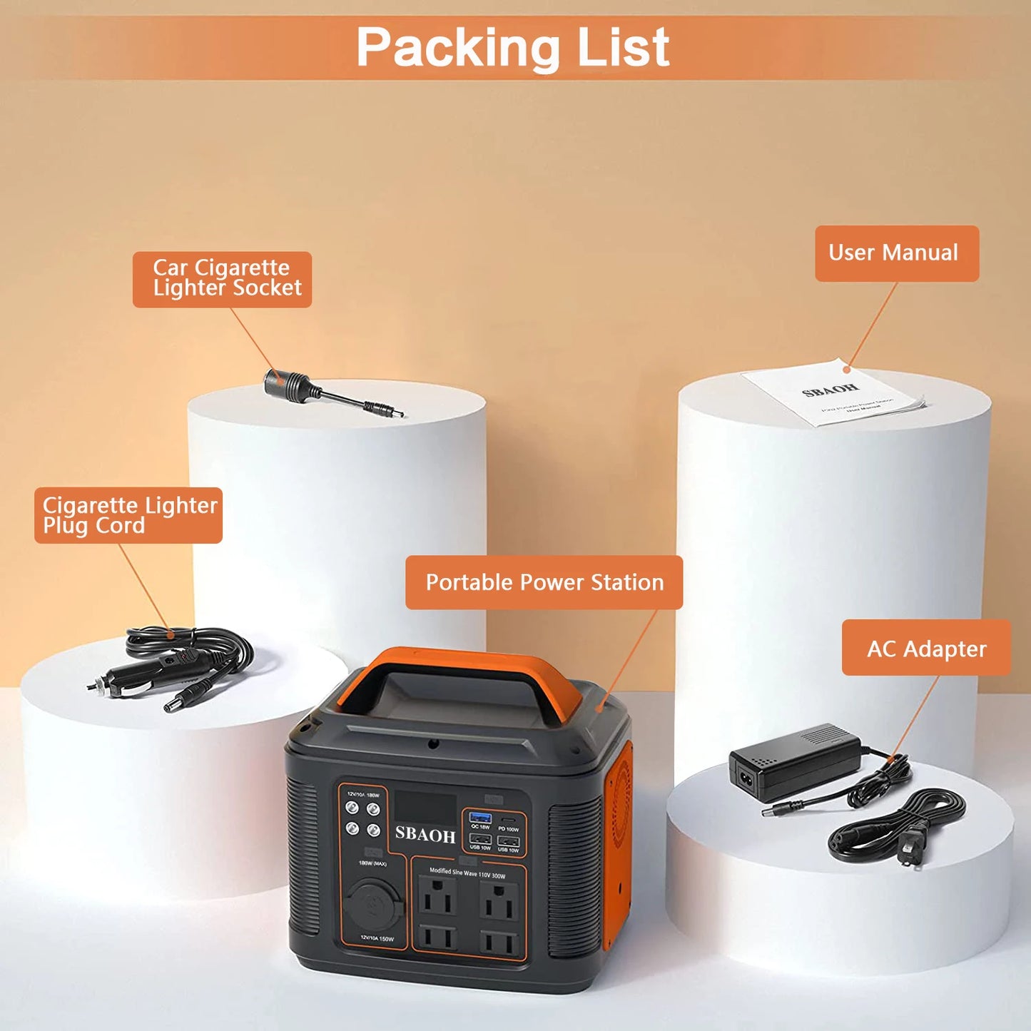 Lightweight Portable Back-up Power Supply for Outdoor Camping & Disaster Prevention
