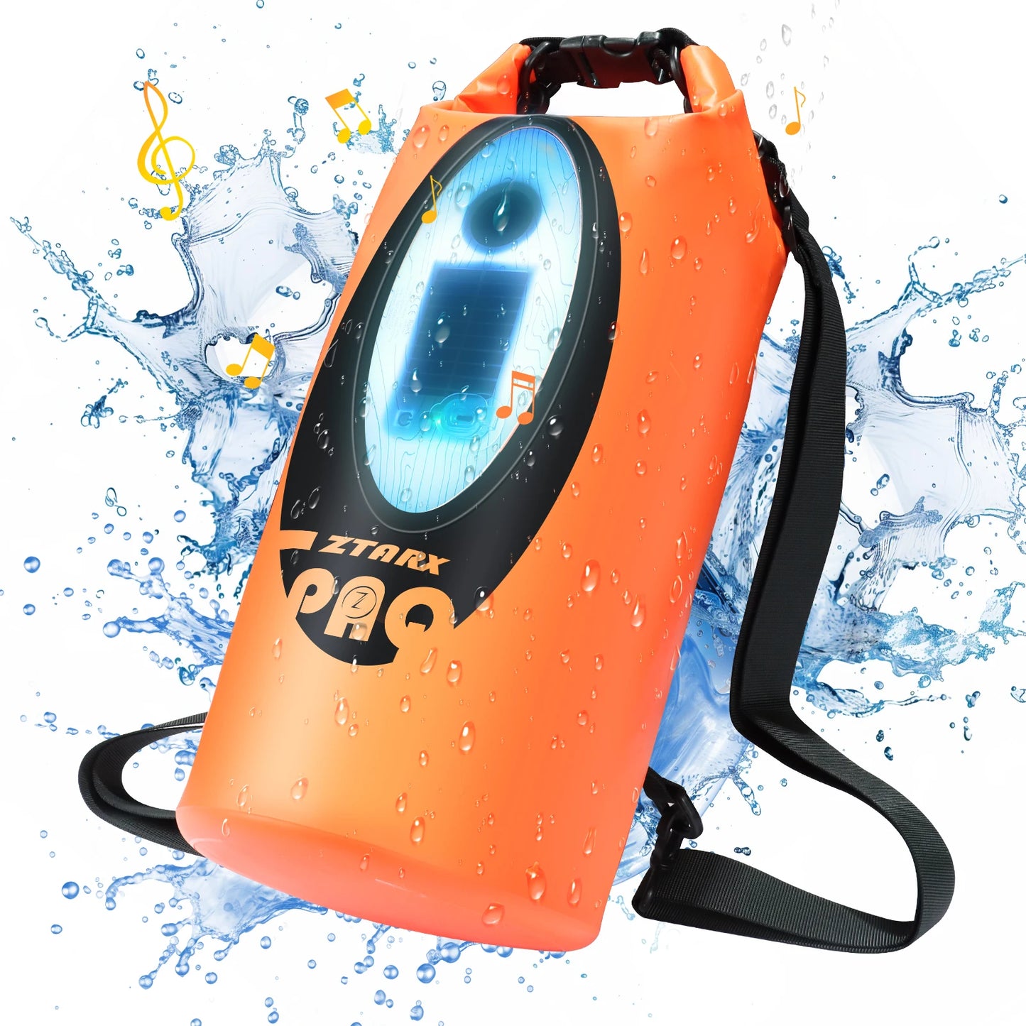 Solar/Battery Powered Waterproof Hiking Camping Backpack with Bluetooth Speaker, Big Capacity