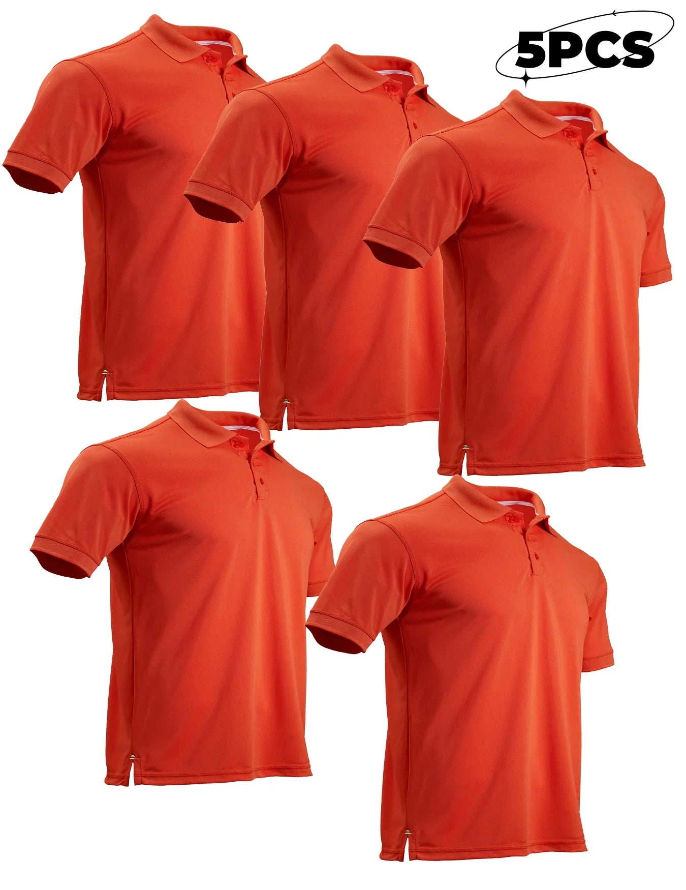 5-piece men's mosquito proof quick drying golf shirt moisture wicking knitted fabric summer solid color lightweight top