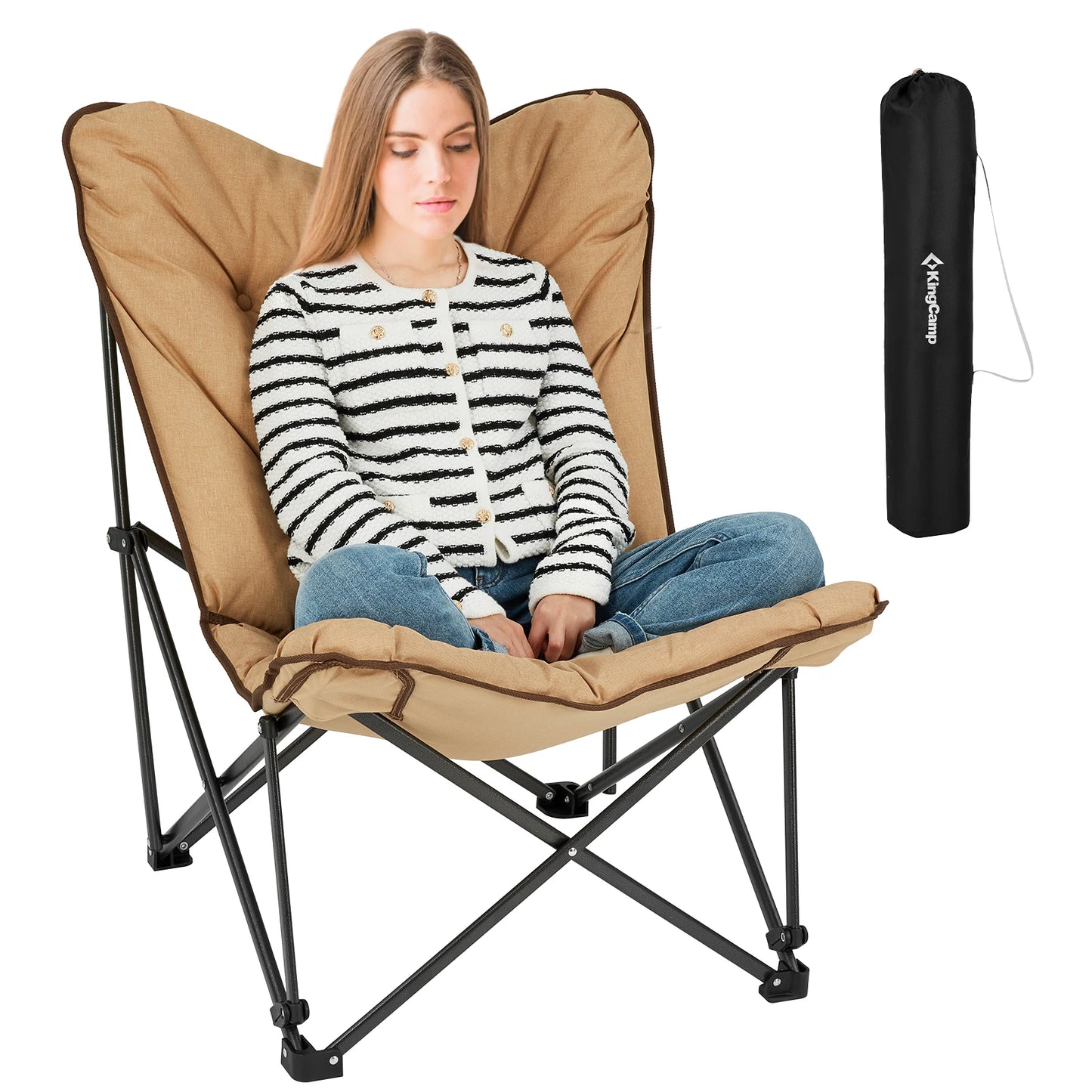 Butterfly Camping Chair with Upholstered Seat