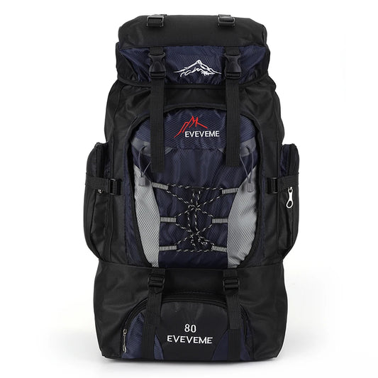 80L Climbing Backpack Large Capacity Travel Adjustable Strap Mountain Climbing Rucksack