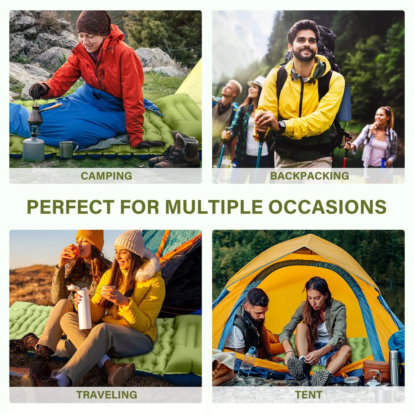 Camping Sleeping Pad with Built-in Pump for Inflatable Mattress