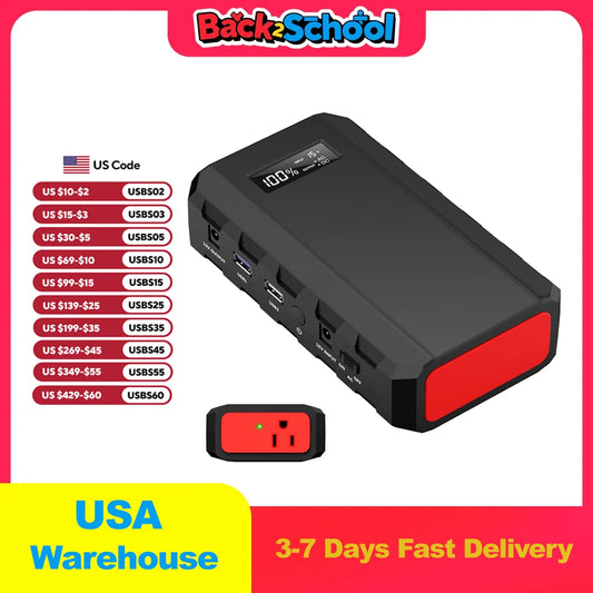 88Wh Portable Power Station 110V/65W Power Bank Battery Charger