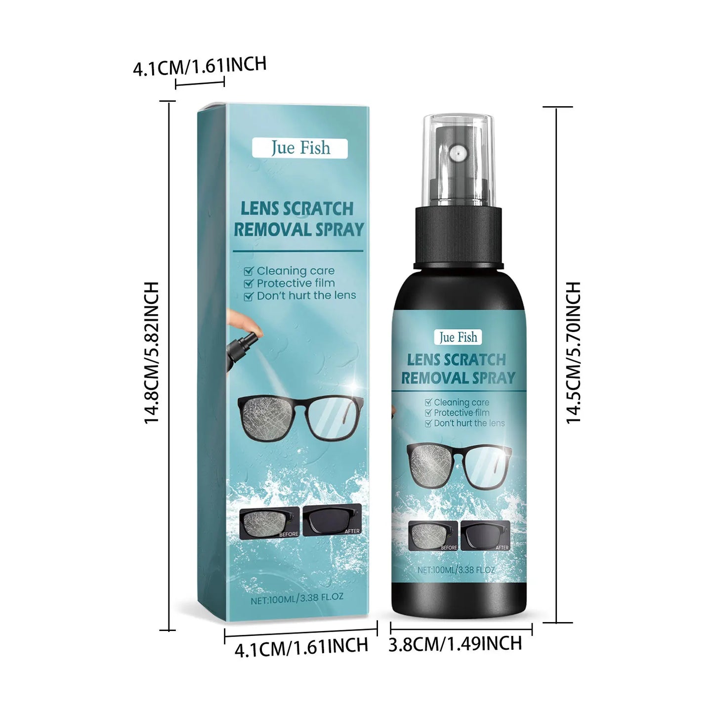 100ml Lens Scratch Removal Spray; Camera Screen Cleaner; Repair Glass Grinding Eyeglass; Cleaning Solution Spray