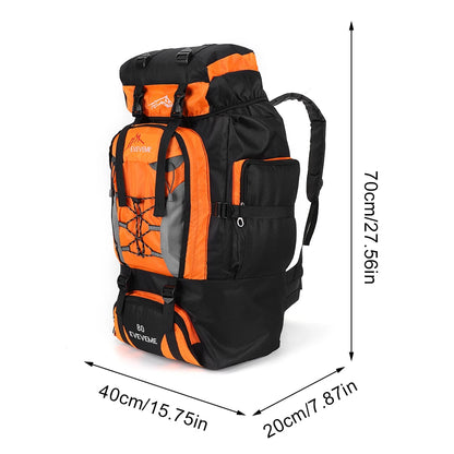 80L Climbing Backpack Large Capacity Travel Adjustable Strap Mountain Climbing Rucksack