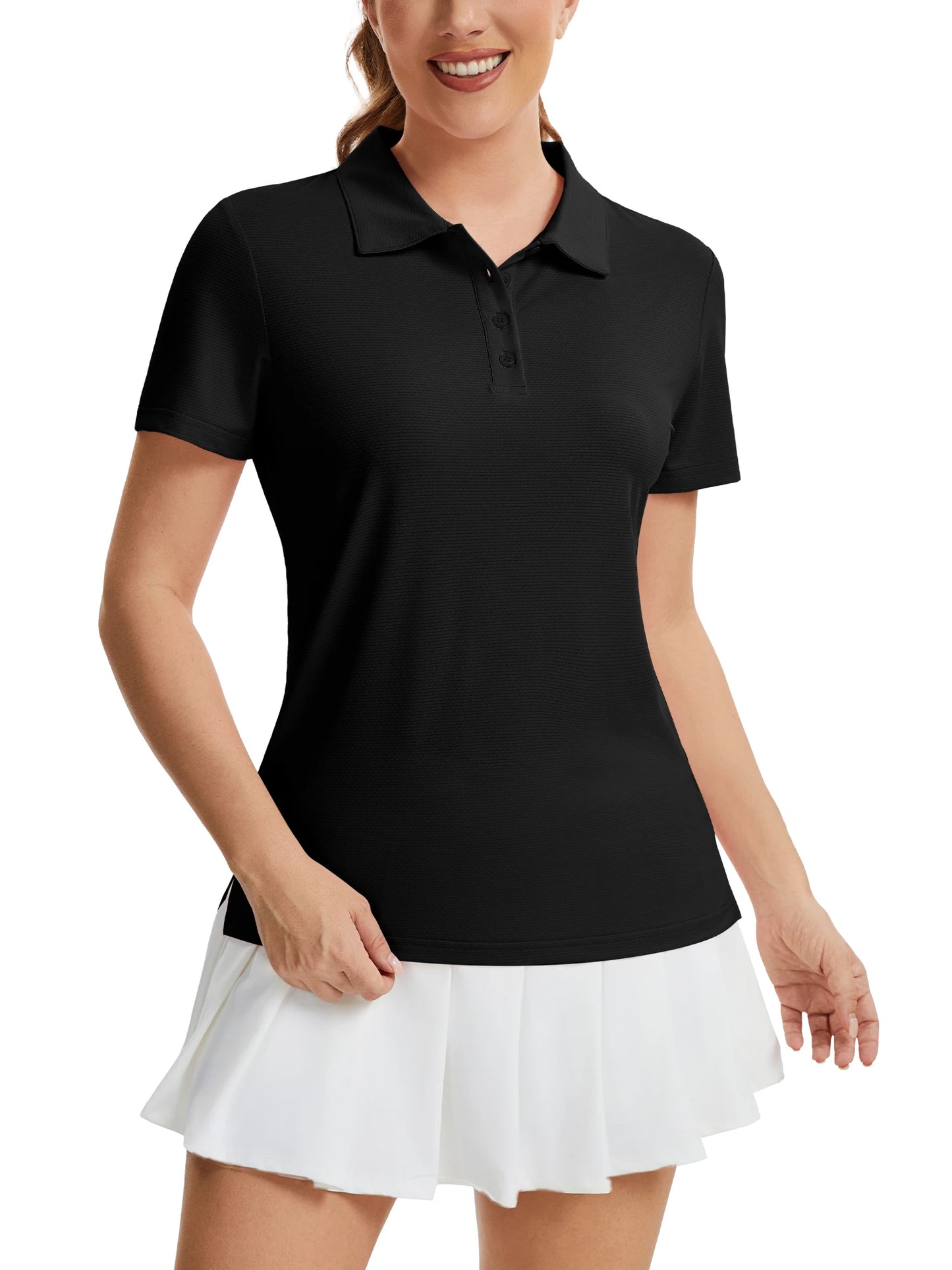 Women's Polo Shirts UPF 50+ Sun Protection 4 Buttons Casual Short Sleeve Collared Golf Shirt