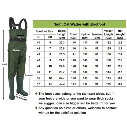 Waterproof Lightweight Rubber Fly Fishing Chest Waders With Boots