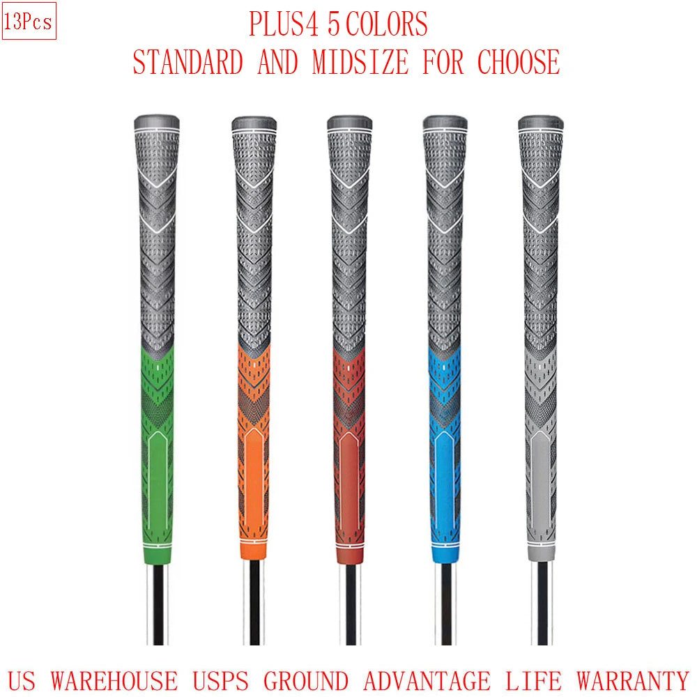 13PCs Golf Club Grip PLUS4 Golf Grip Anti-slip 60R Natural Rubber