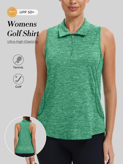 Sleeveless Golf Shirts for Women with Collar - Moisture Wicking Tennis Top Athletic Polo Tank Tops for Golf, Tennis, Workouts