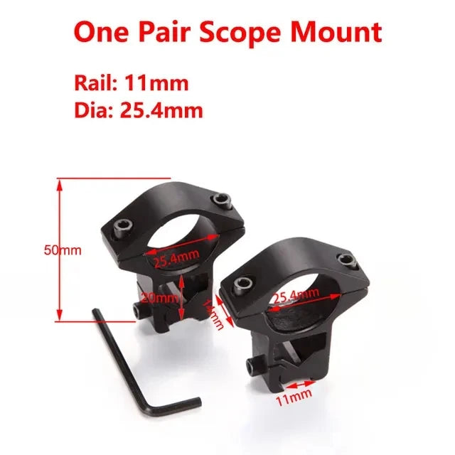 2Pcs Hunting Rifle Scope Mounts Ring