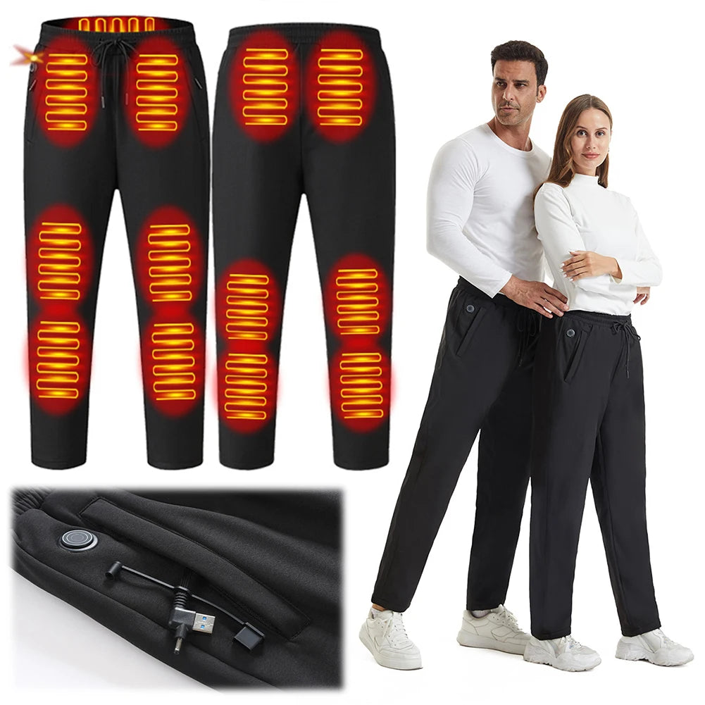 USB Powered Heated Pants for Men and Women with 12 Heating Zones and Three Temperature Modes