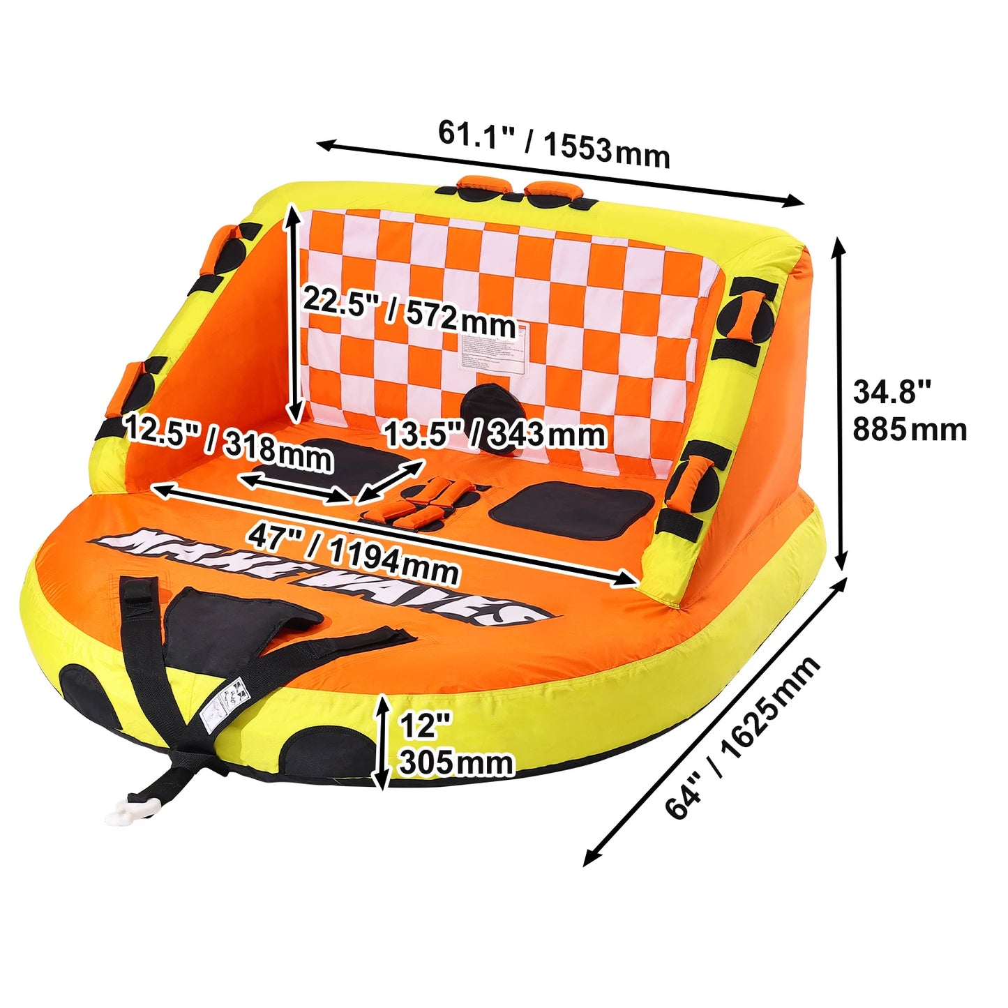 Towable Tube with Bumper Fins