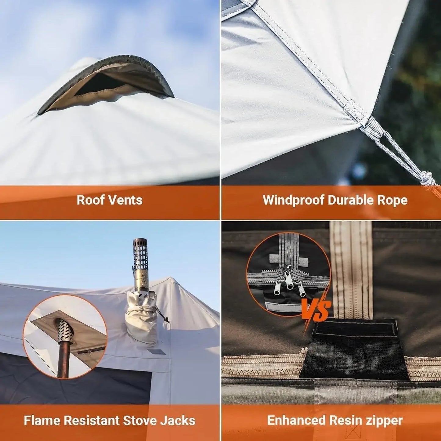 YC-Canvas Bell Yurt Tents, 4 Seasons