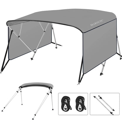 600D 4 Bow Bimini Top Boat Cover with 1” Aluminum Alloy Frame