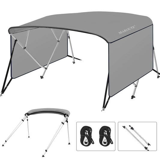 600D 4 Bow Bimini Top Boat Cover with 1” Aluminum Alloy Frame
