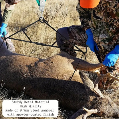 Deer Hanger Elk Hoist Pulley Lift System with Gambrel Hunting Game Hanging Kit for Deer Carcass/Butcher/Skinning Max to 700 LBS