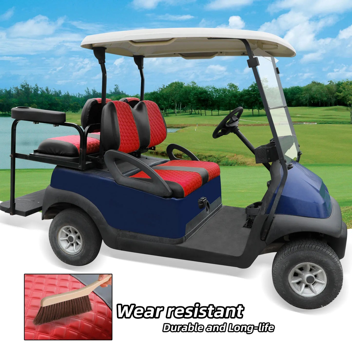 Seat Covers Kit Fit for Club Car Precedent Ordinary Seat Cushion, More Soft, Breathable & Easy to Clean