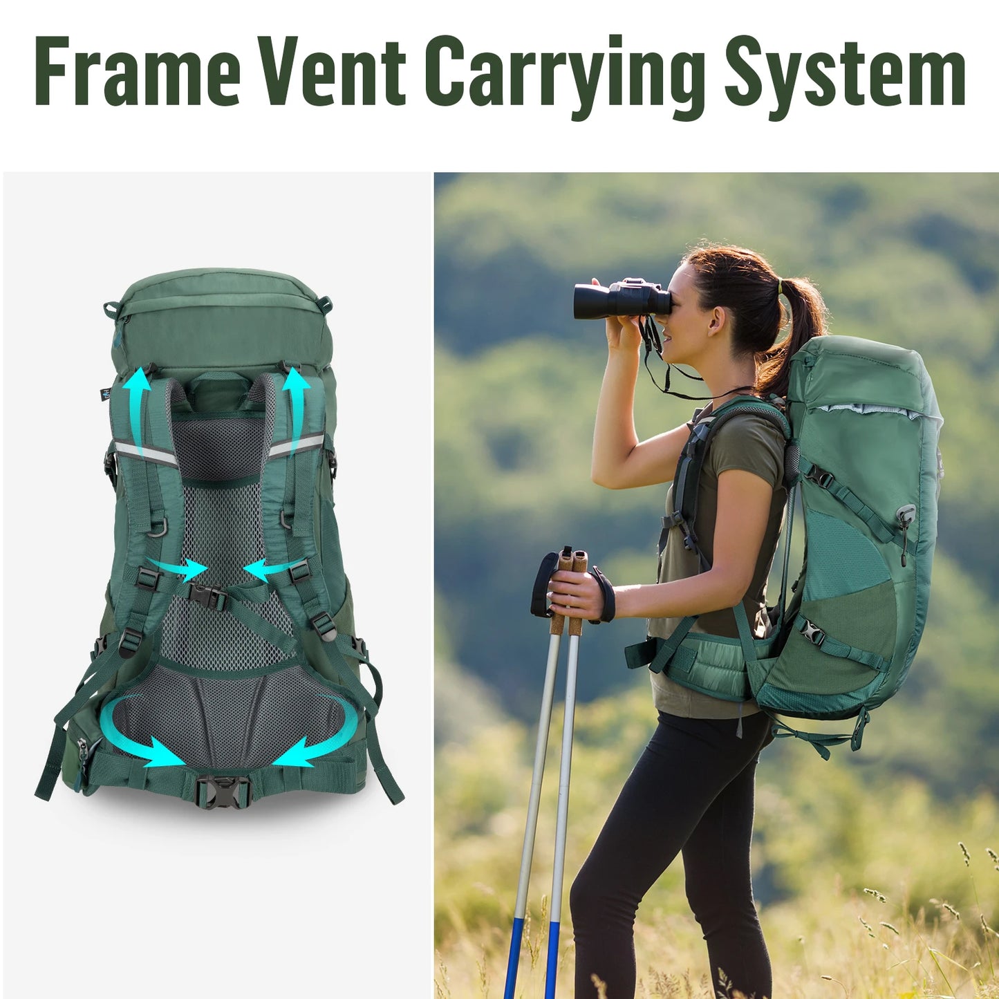 Hiking Backpack- Internal Frame; Fits both Men&Women Ultralight