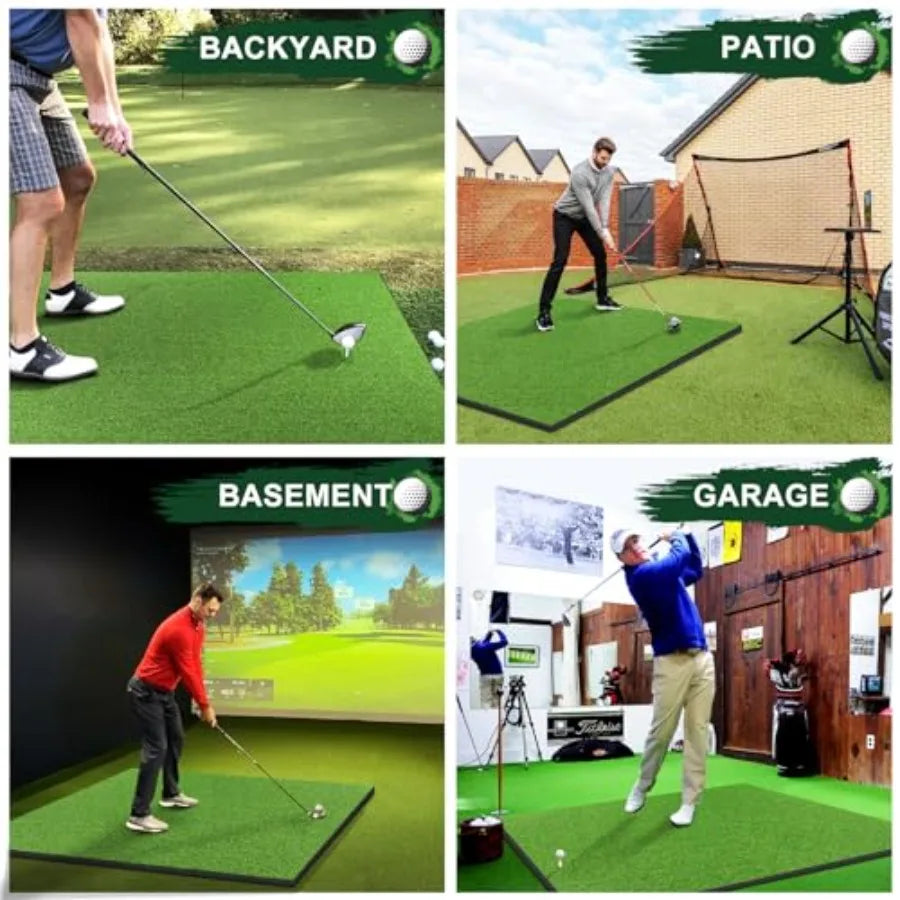 5x4ft Thicken Practice Turf for Indoor and Outdoor Use Durable Training Aid with 9 Golf Balls