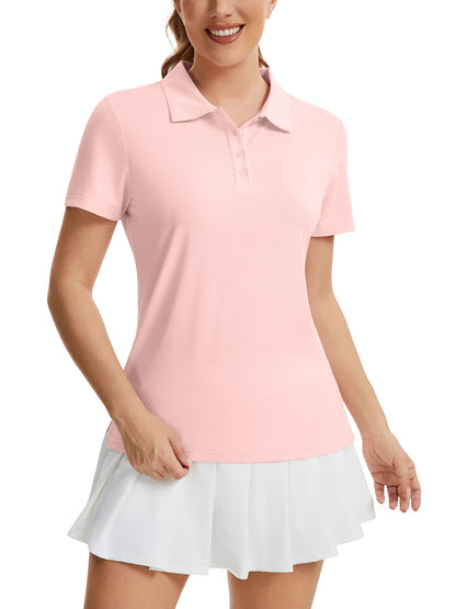 Women's Polo Shirts UPF 50+ Sun Protection 4 Buttons Casual Short Sleeve Collared Golf Shirt