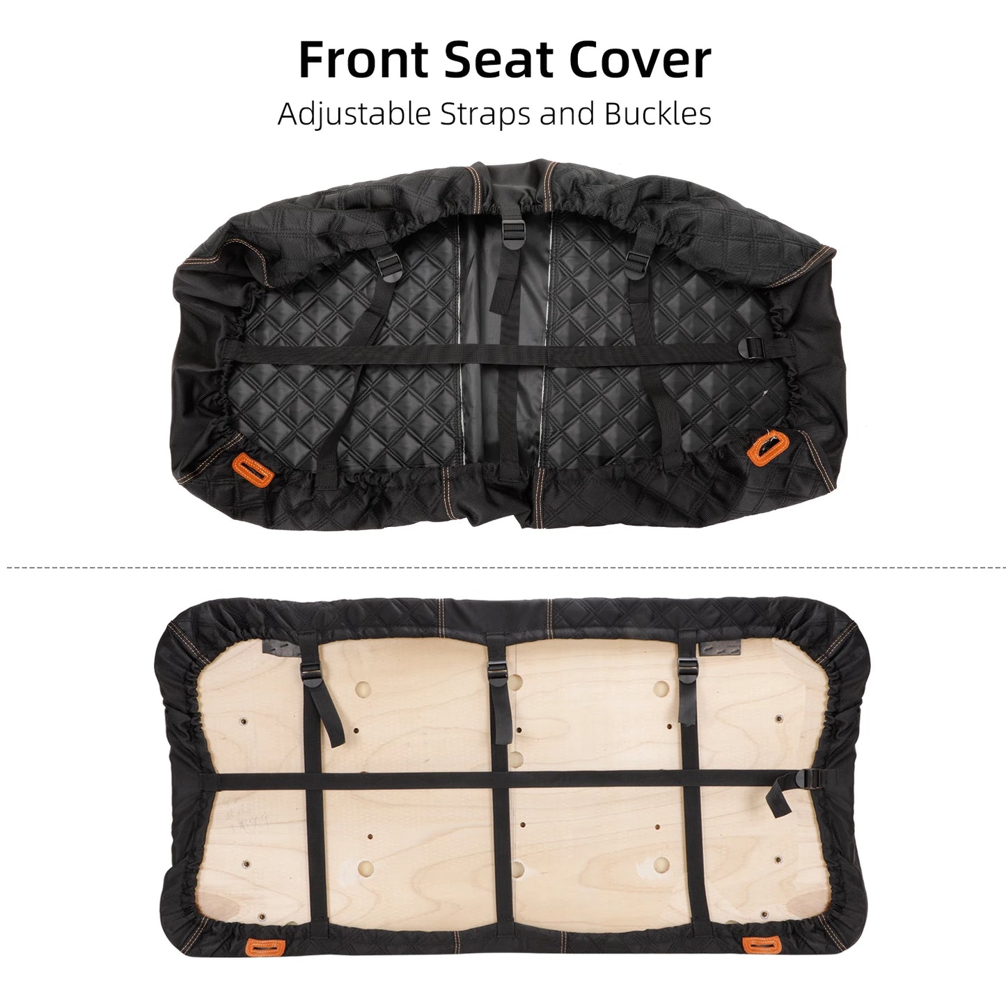 Roykaw 1680D Oxford Fiber Golf Cart Seat Covers Compatible with EZGO TXT, Backrest Bottom Seat Cover, No Drilling Required