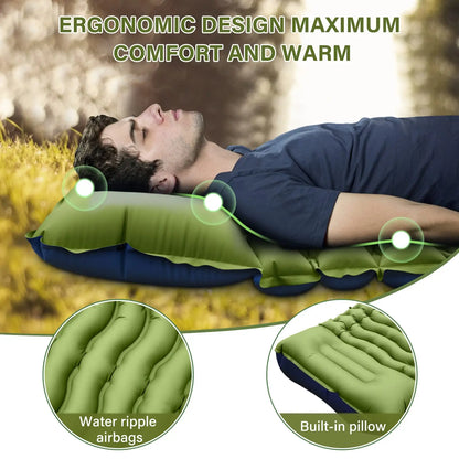 Camping Sleeping Pad with Built-in Pump for Inflatable Mattress