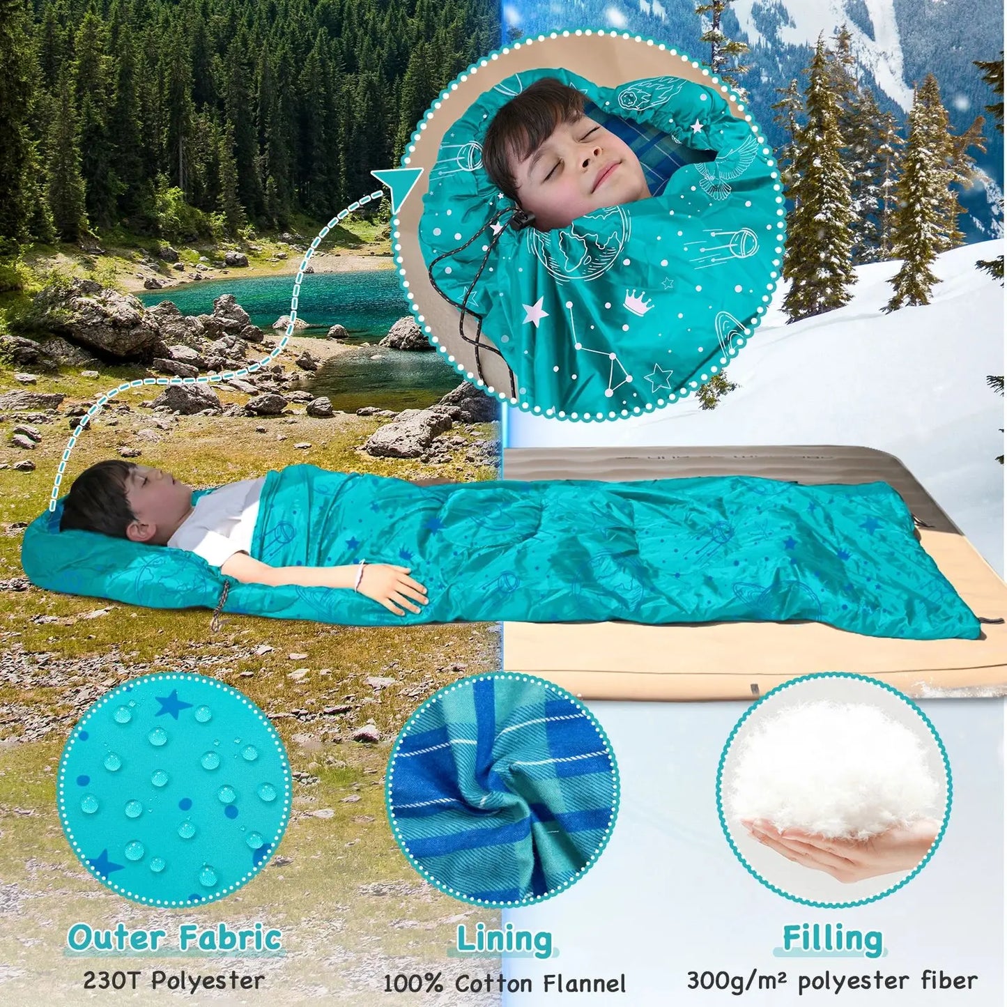 Children's Cotton Sleeping Bag Multi-functional