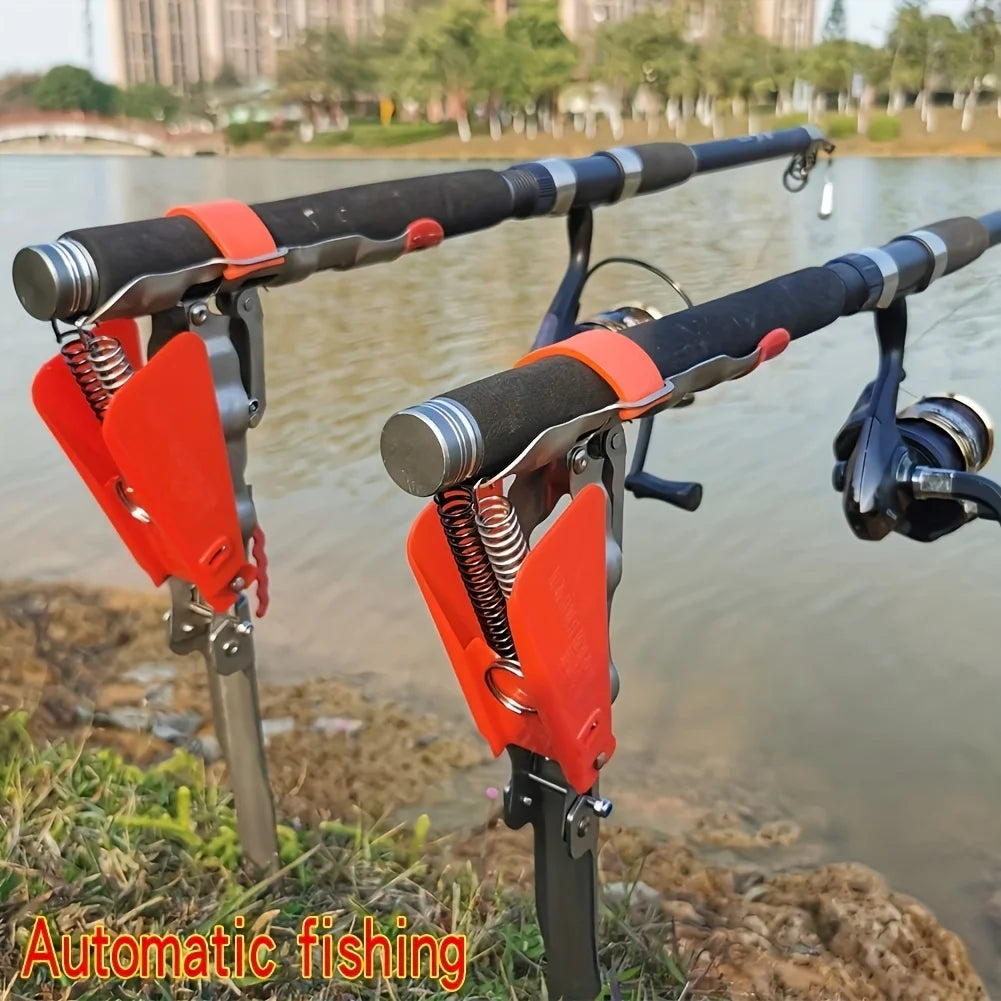 Automatic Spring Fishing Rod Holder 1 Pack, Fishing Rod Holder Automatic Spring flip Hook