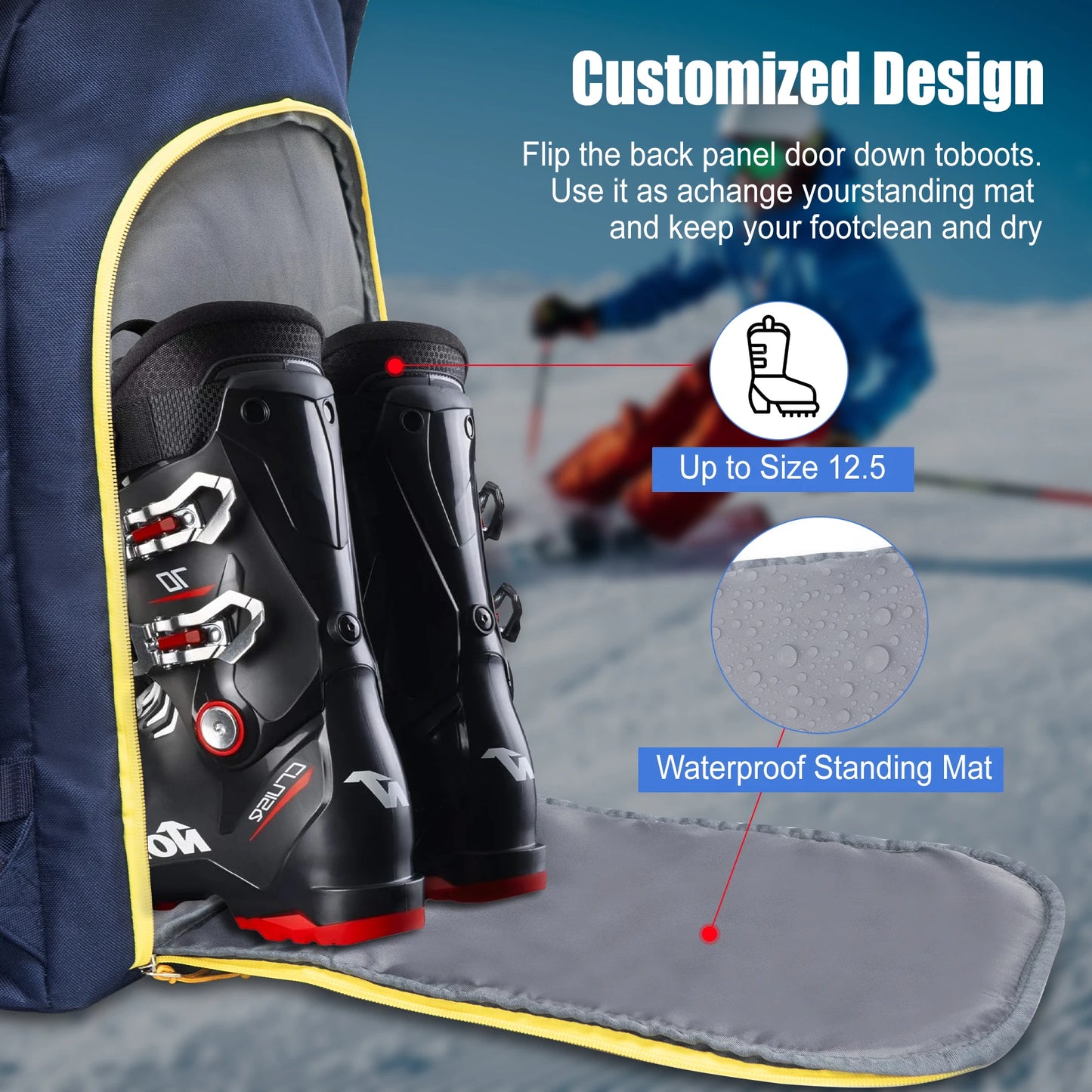 Travel Backpack for Ski Helmet Goggles Gloves Skis Snowboard, Boots & Accessories