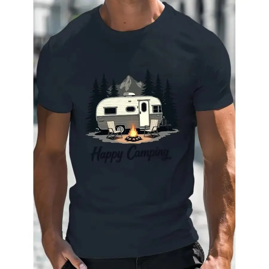 Men's Happy RV Camping Graphic T-Shirt