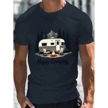 Men's Happy RV Camping Graphic T-Shirt