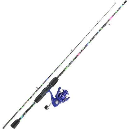 2Piece 6Foot Graphite and Fiberglass Fishing Rod Combo with Anti Reverse Spinning Reel