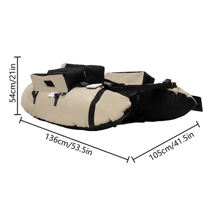 Portable Inflatable Fishing Dinghy Boat Sport Backrest Adjustable 130kg
