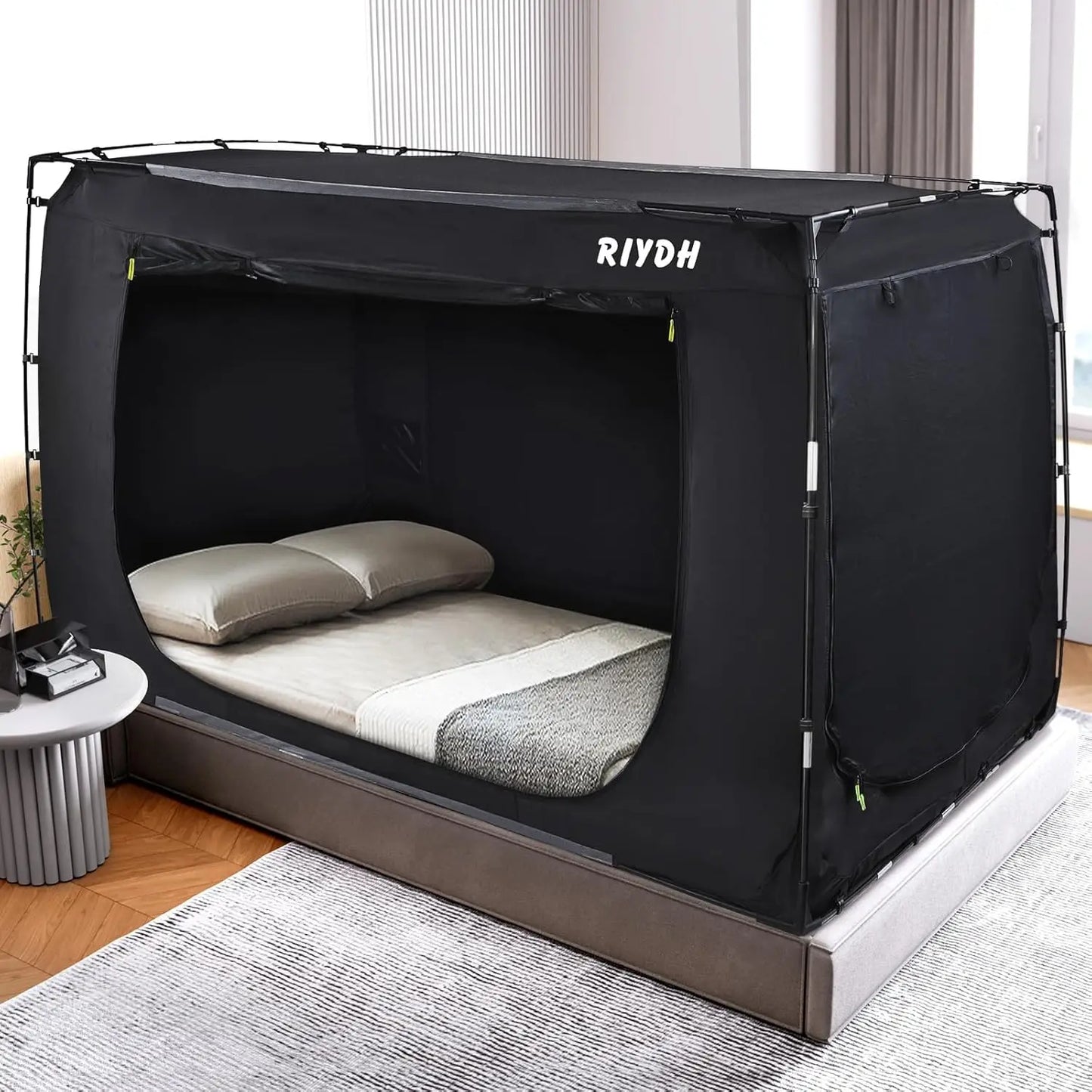 Portable Bed Tent for Adults and Kids, Twin XL Size with 3 Doors, Blackout Design, Breathable Space