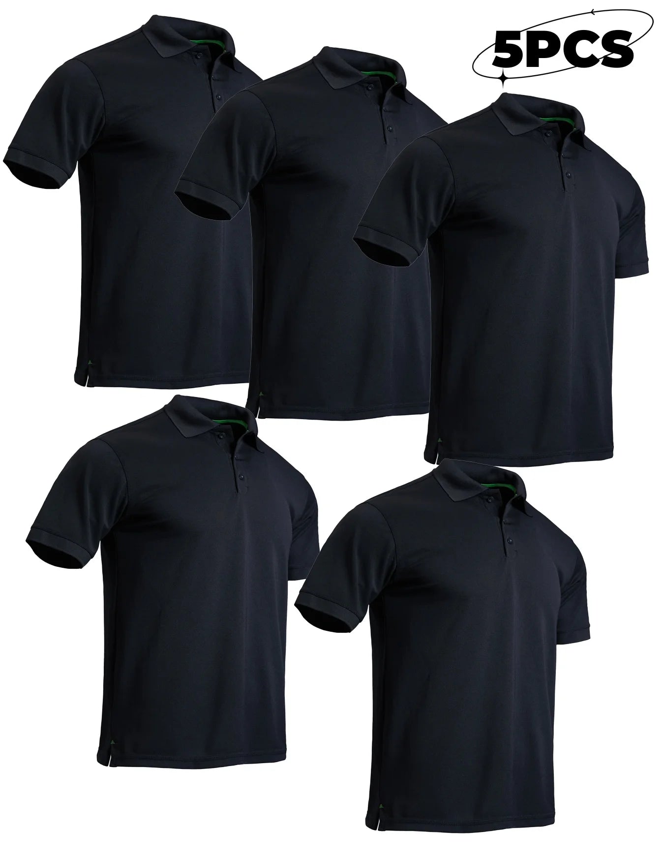 5-piece men's mosquito proof quick drying golf shirt moisture wicking knitted fabric summer solid color lightweight top