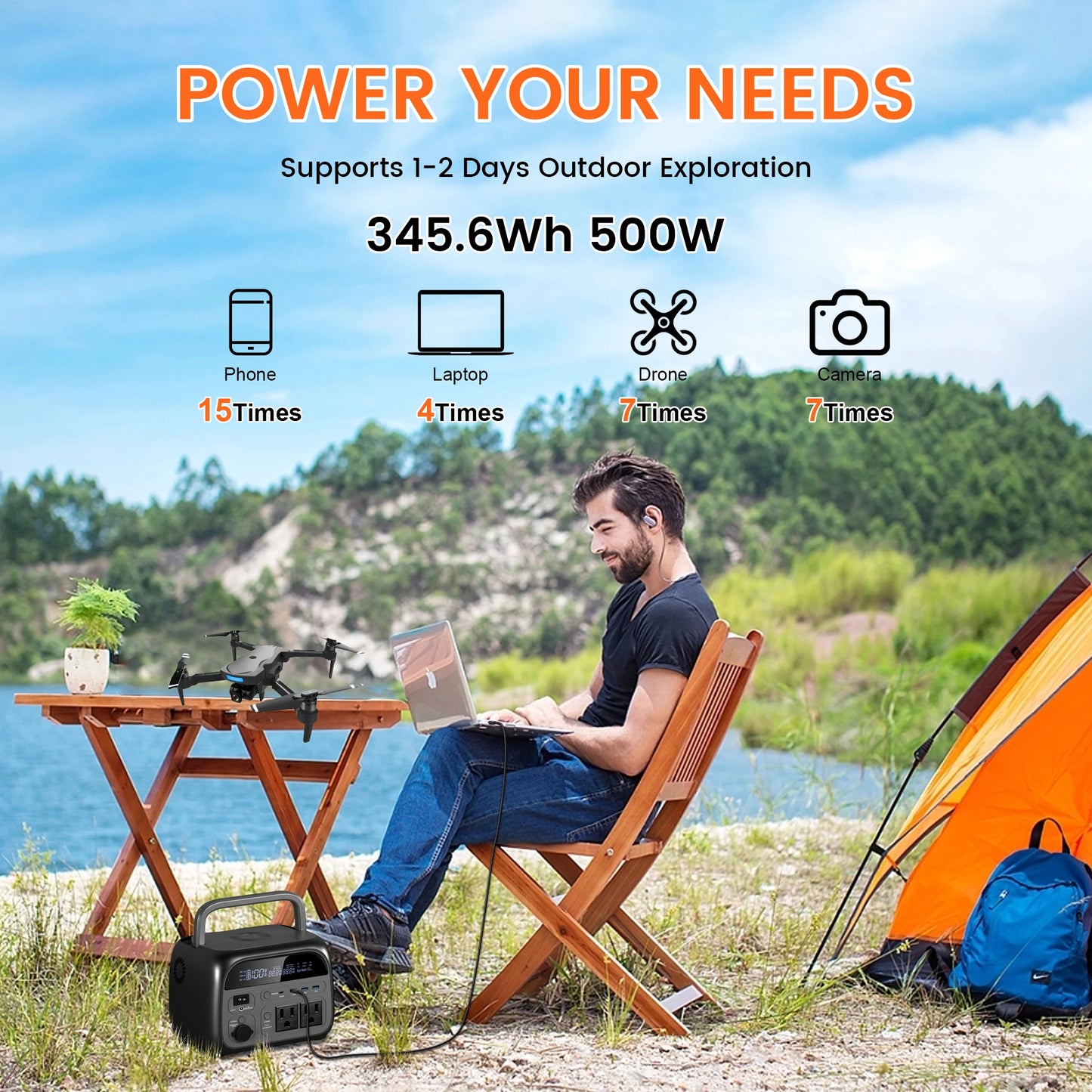 110V 500W Portable Solar Power Generator Station
