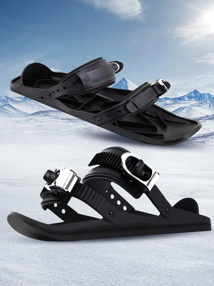 Mini Short Ski Skates Short Mini Skating Ski Shoes Adjuatable Short Shoe Snowblades for Winter Outdoor Sports
