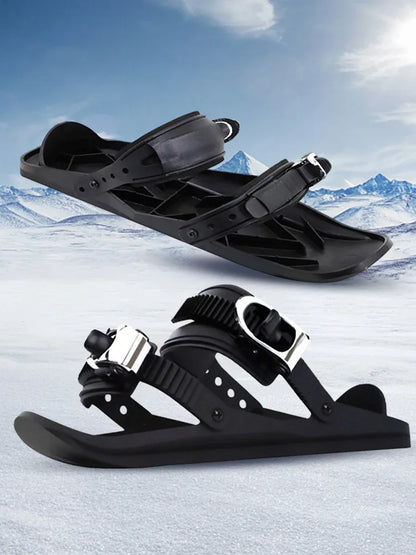 Mini Short Ski Skates Short Mini Skating Ski Shoes Adjuatable Short Shoe Snowblades for Winter Outdoor Sports