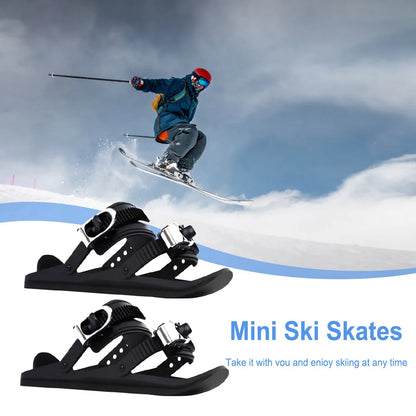 Mini Short Ski Skates Short Mini Skating Ski Shoes Adjuatable Short Shoe Snowblades for Winter Outdoor Sports