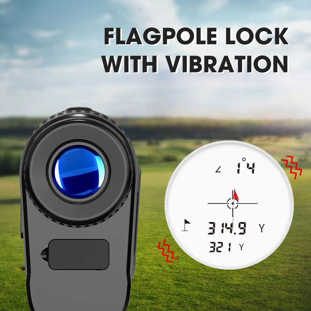 NOHAWK 1000yds Golf Rangefinder, M/Y Unit Switching, Flag Lock, Slope Compensation Distance with Magnetic Function