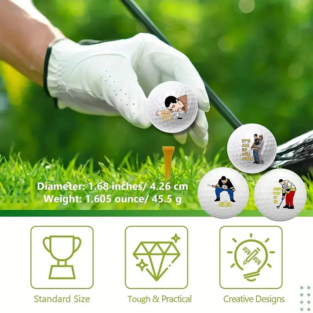 Present for Men Dad; 4 Counts Funny Novelty Golf Balls