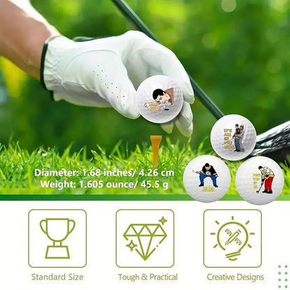 Present for Men Dad; 4 Counts Funny Novelty Golf Balls