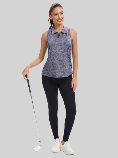 Sleeveless Golf Shirts for Women with Collar - Moisture Wicking Tennis Top Athletic Polo Tank Tops for Golf, Tennis, Workouts