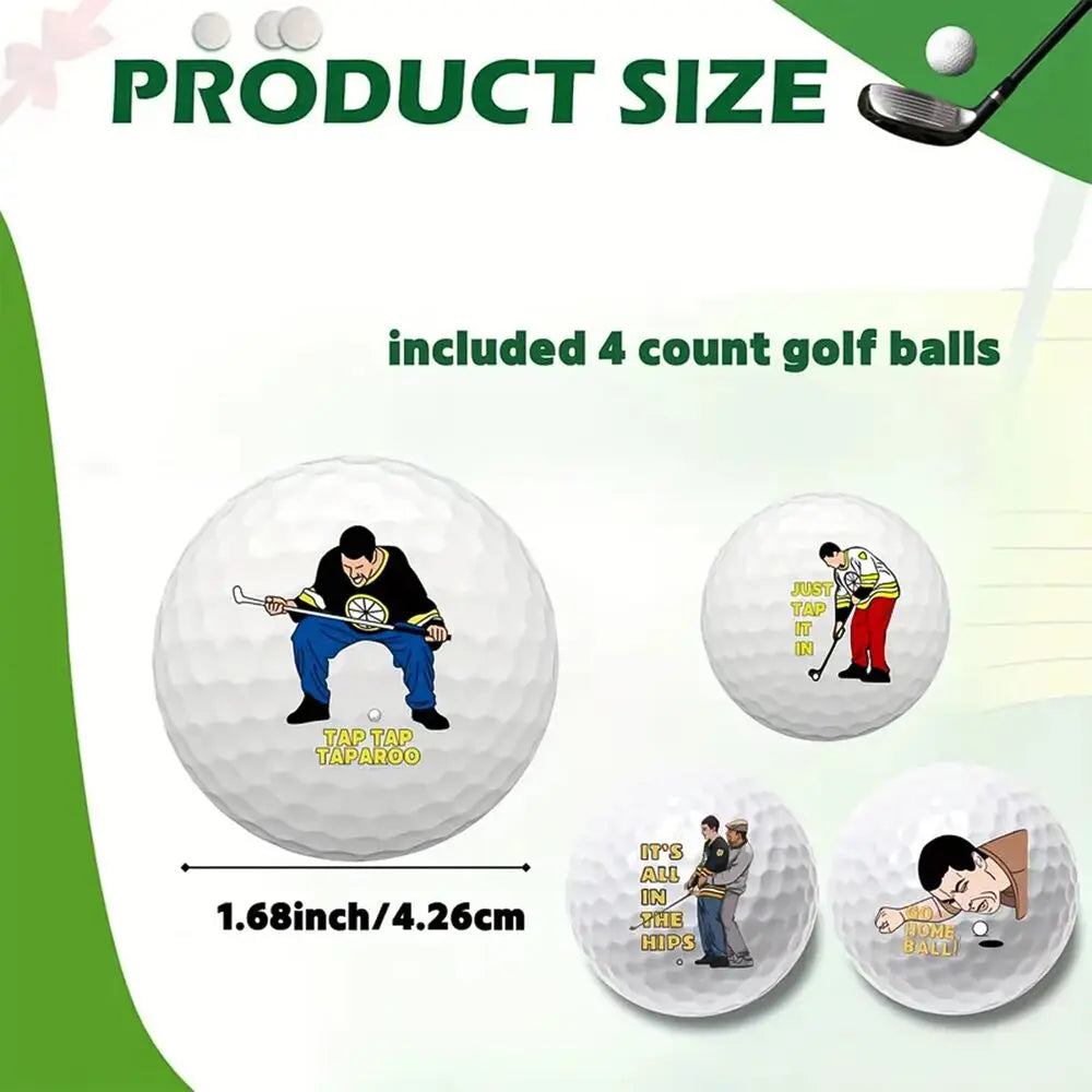 Present for Men Dad; 4 Counts Funny Novelty Golf Balls