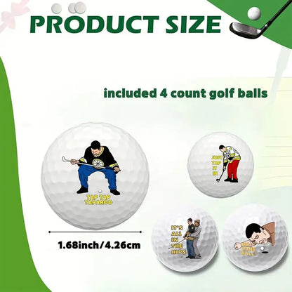 Present for Men Dad; 4 Counts Funny Novelty Golf Balls