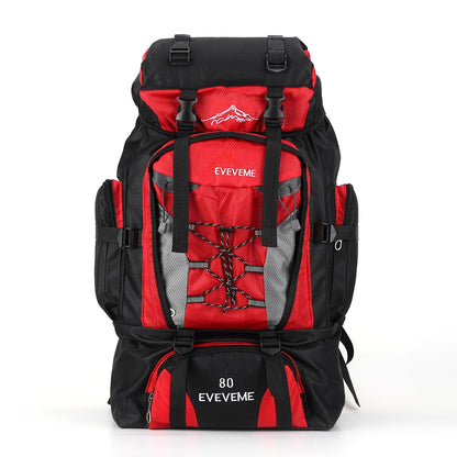 80L Climbing Backpack Large Capacity Travel Adjustable Strap Mountain Climbing Rucksack