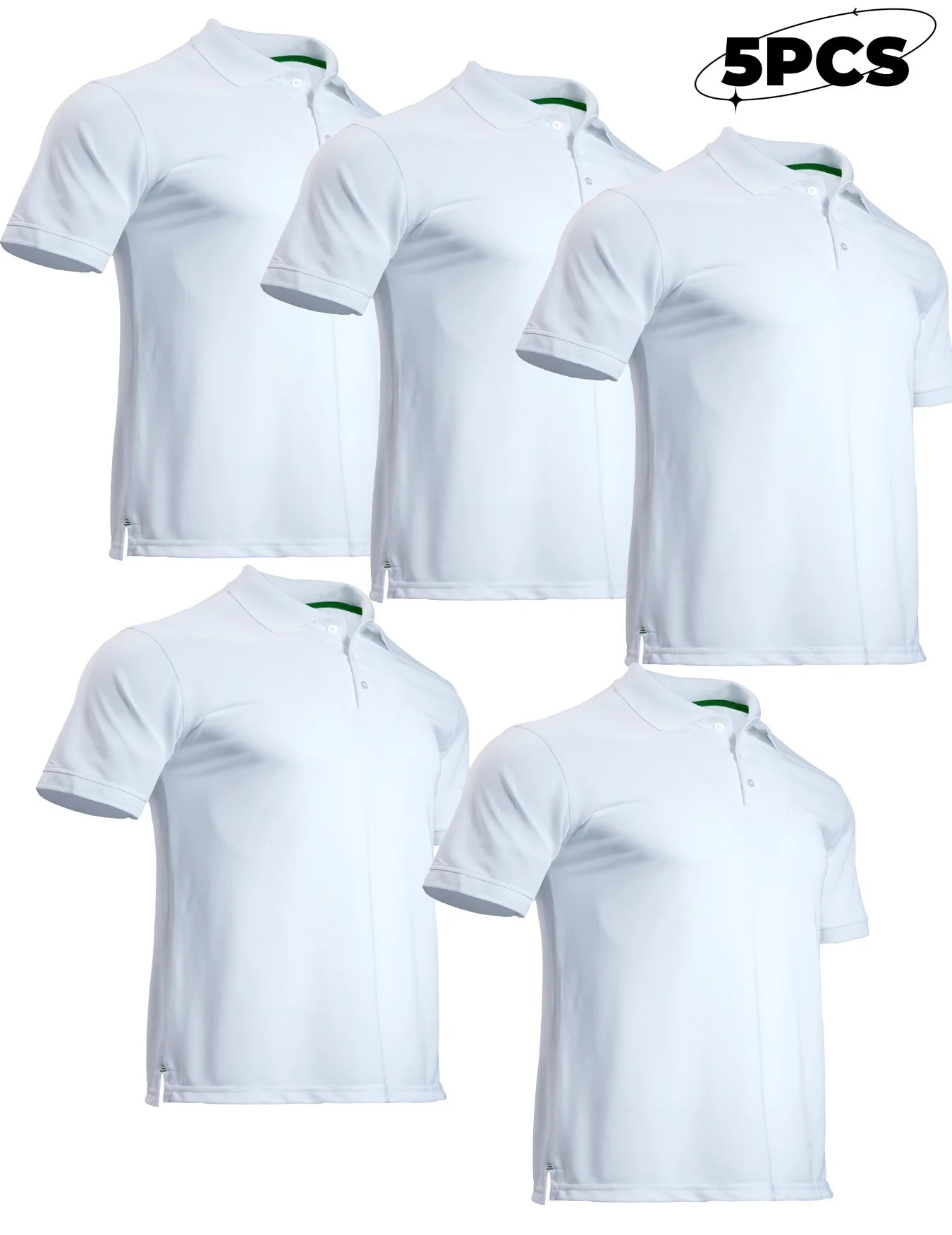 5-piece men's mosquito proof quick drying golf shirt moisture wicking knitted fabric summer solid color lightweight top