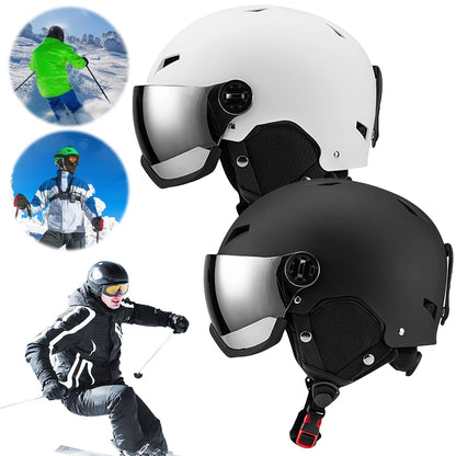 Snowboard Helmet with Goggles Skiing Helmet ABS Shell Protective EPS Foam Snow Helmet for Men Women and Youth