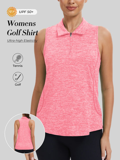 Sleeveless Golf Shirts for Women with Collar - Moisture Wicking Tennis Top Athletic Polo Tank Tops for Golf, Tennis, Workouts