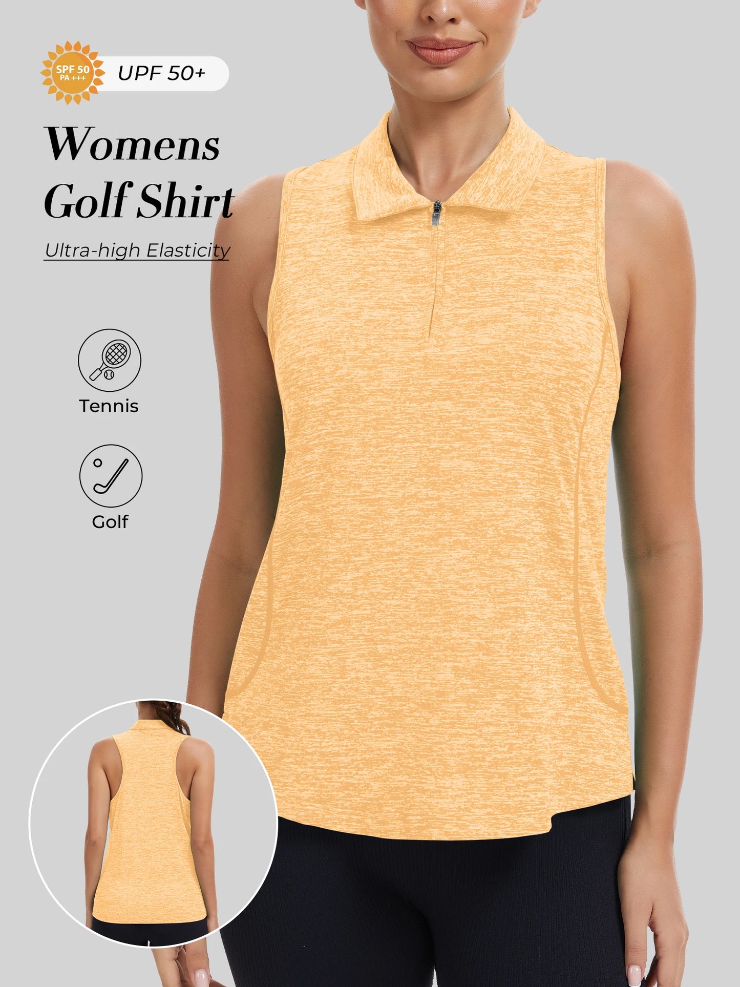 Sleeveless Golf Shirts for Women with Collar - Moisture Wicking Tennis Top Athletic Polo Tank Tops for Golf, Tennis, Workouts